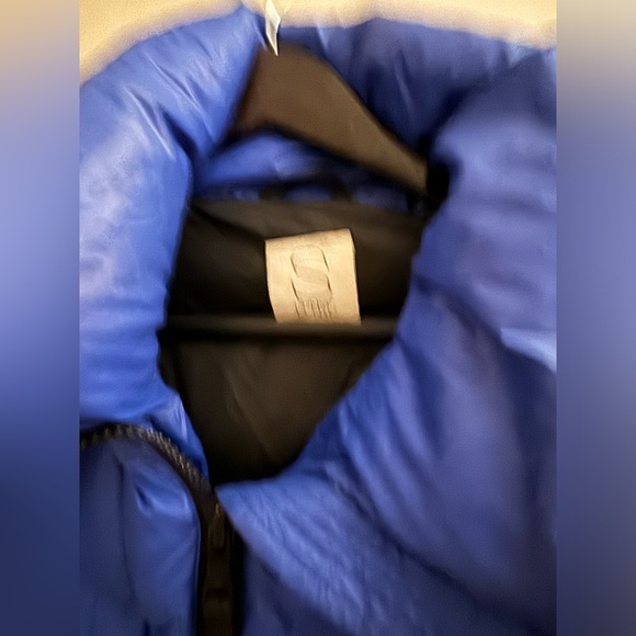 S13/NYC Blue Duck Down Collared with Hood Short Winter Puffer Jacket Size S - Picture 4 of 5